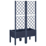 Garden Planter with Trellis Blue Grey 80x40x142 cm PP 367921