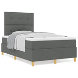Box Spring Bed with Headboard Dark grey 120 x 190 cm Fabric 3339603