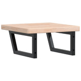 Basin Shelf Wall Mounted Steel and Solid Wood Oak 3302391