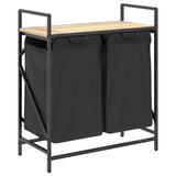 Laundry Basket 2 Compartments with Shelf Sonoma Oak 859066