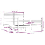 Bed Frame without Mattress Solid Wood Pine 140x200 cm 3103713