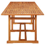ZNTS 11 Piece Garden Dining Set 280x90x75 cm Solid Wood Acacia 3086992