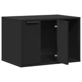 Cat Litter Box Enclosure Black 60x40x40 cm Engineered Wood 857725