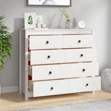 ZNTS Side Cabinet White 100x40x90 cm Solid Wood Pine 821770