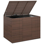 Garden Cushion Box PE Rattan 145x100x103 cm Brown 317230