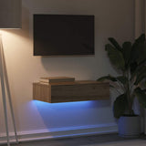 TV Cabinet with LED Lights Artisan Oak 60x35x15.5 cm 856345