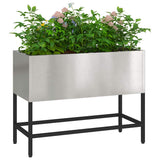 Raised Garden Planter Silver 60 x 26 x 45 cm Stainless steel 865887