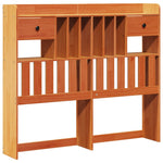 ZNTS Bookcase Bed without Mattress Wax Brown 135x190 cm Doouble Solid Wood Pine 3322068