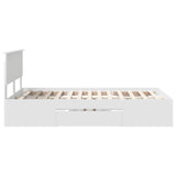 Bed Frame with Headboard White 137 x 203 cm Engineered Wood 3408767