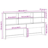 Headboard with Storage Wax Brown 200 cm Solid Wood Pine 855650