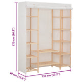 Wardrobe White Fir wood 135x40x170 cm Wardrobe Rectangular 248196