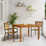 Garden Dining Set 3 pcs Black Solid Acacia Wood 3365529