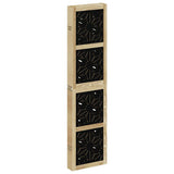 Room Divider 6 Panels Brown and Black Solid Wood Paulownia 358809