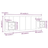 Bed Headboard with Cabinets Smoked Oak Engineered Wood 3115713