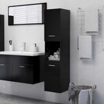 Bathroom Cabinet Black 30x30x130 cm Engineered Wood 804998