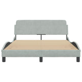 Bed Frame "Dover" Light Grey 137x190 cm Velvet 373282