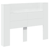 Headboard Cabinet with LED White 140 x 16.5 x 103.5 cm 8006538