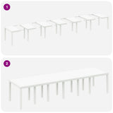 Garden Table White 350 x 100 x 74 cm Poly Rattan 3378526