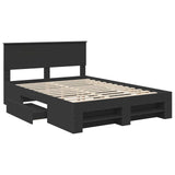 Bed Frame with Headboard Black 140 x 200 cm Engineered Wood 3408754