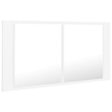 LED Bathroom Mirror Cabinet White 90x12x45 cm Acrylic 804972