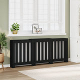 Radiator Cover Black 205x21.5x83.5 cm Engineered Wood 852763