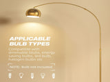 180cm Arc Floor Lamp for Living Room, Modern Adjustable Standing Lamp with Foot Switch, Faux Black T3398P344471