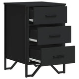 ZNTS Bedside Cabinet Black 40x41x60 cm Engineered Wood 848524