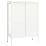 Sideboard White 75x35x105 cm Steel and Glass 336071