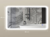 80 x 60cm LED Bathroom Mirror, with Bluetooth - Silver Tone T3398P343306