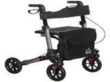 4 Wheel Rollator with Seat and Back, Folding Mobility Walker with Carry Bag, Adjustable Height, Dual T3398P344117