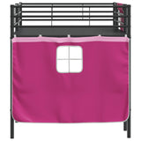 Kids'Loft Bed Frame with Curtains Black and Pink 107 x 200 cm 42020807