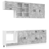 Kitchen Unit PORTO 8 pcs Concrete Grey Engineered Wood 3438176