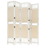 5-Panel Room Divider Cream 175x165 cm Fabric 338560