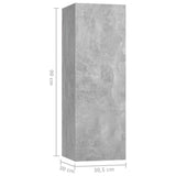 10 Piece TV Cabinet Set Concrete Grey Engineered Wood 3079157