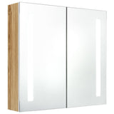 ZNTS LED Bathroom Mirror Cabinet White and Oak 62x14x60 cm 326523