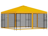 Garden Gazebo with Sidewalls 3 x 3 m Yellow Polyester and Steel 900344