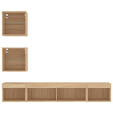 5 Piece TV Wall Units with LED Sonoma Oak Engineered Wood 3216699