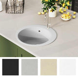 Granite Kitchen Sink Single Basin Round White 144865