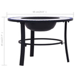 Mosaic Fire Pit Blue and White 68cm Ceramic 46720