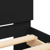 Bed Frame without Mattress with Headboard Black 75x190 cm Small Single 838660