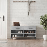 Shoe Bench Concrete Grey 102x35x55 cm Engineered Wood 829744