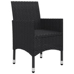 3 Piece Garden Dining Set with Cushions Black 3095890
