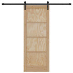 Sliding Door Manual Natural and black 78 x 202 cm 3333302