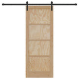 Sliding Door Manual Natural and black 78 x 202 cm 3333302