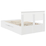 Bed Frame with Headboard White 137 x 203 cm Engineered Wood 3408767