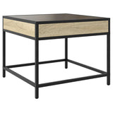 ZNTS Coffee Table with Infinity LED Sonoma Oak 50x50x41 cm 847678