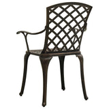 Garden Chair Set of 4 Bronze Cast Aluminium Standard Durable 315571