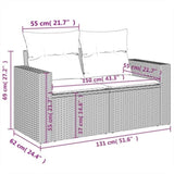 ZNTS 10 Piece Garden Sofa Set with Cushions Beige Poly Rattan 3228898