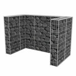 ZNTS Gabion Double Wheelie Bin Surround Steel 180x100x120 cm 142559