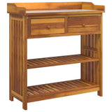 Garden Cabinet Natural 93 x 41.5 x 98cm Solid Acacia Wood 42001367
